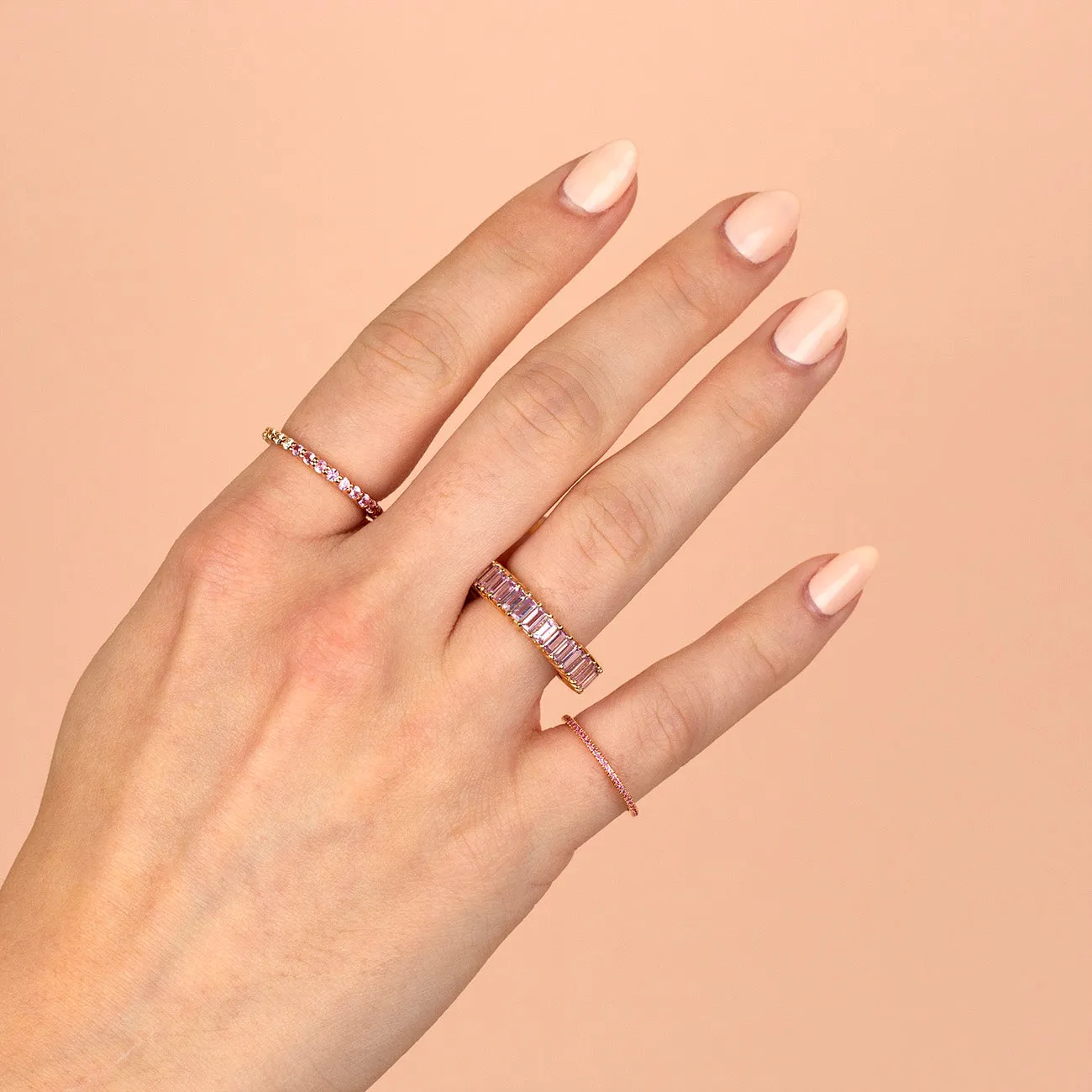 Diamond x Sapphire Pink Band 14K