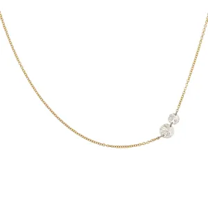 Double "Floating" Round Brilliant Necklace
