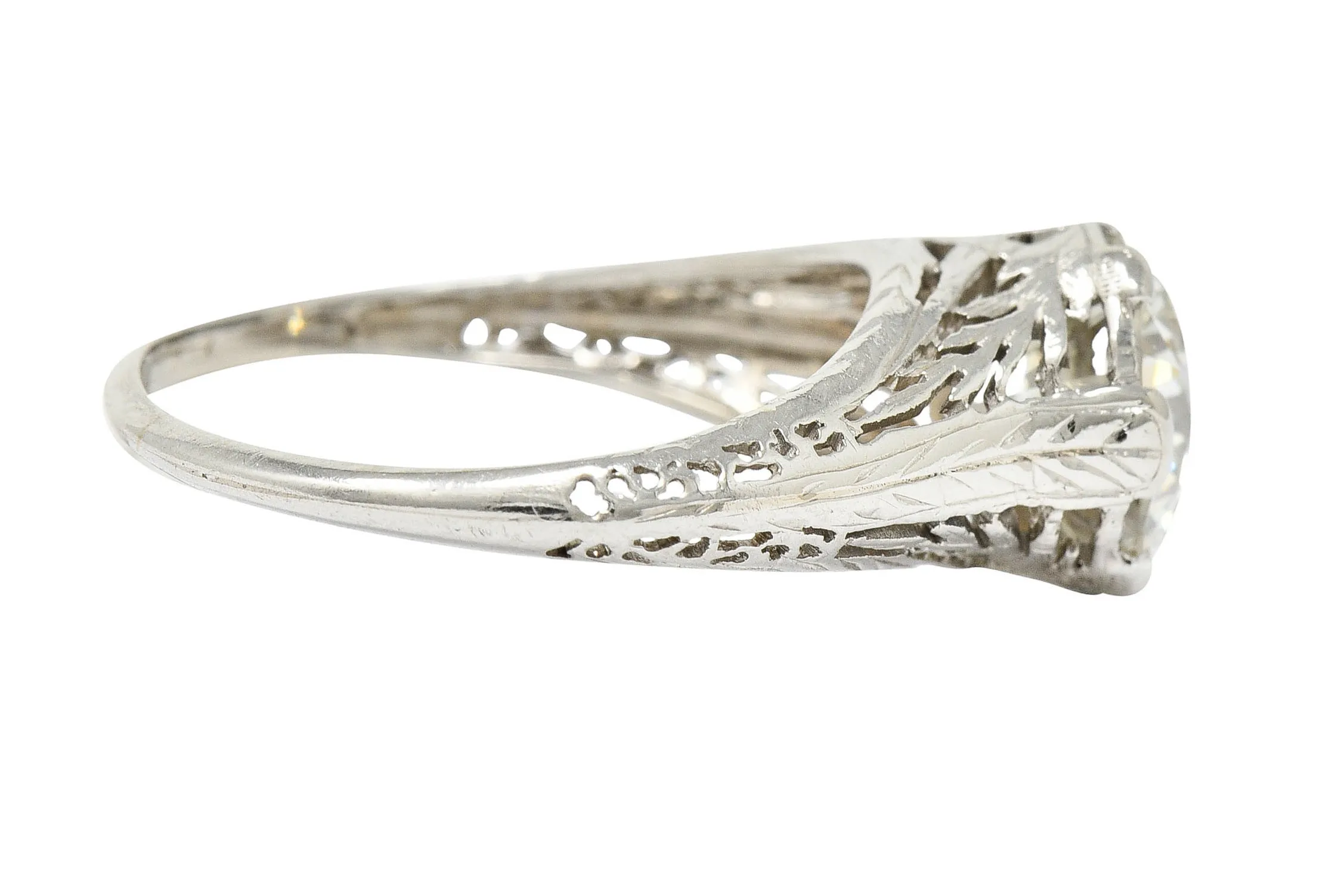 Edwardian 2.41 CTW Diamond Platinum Pinecone Antique Engagement Ring