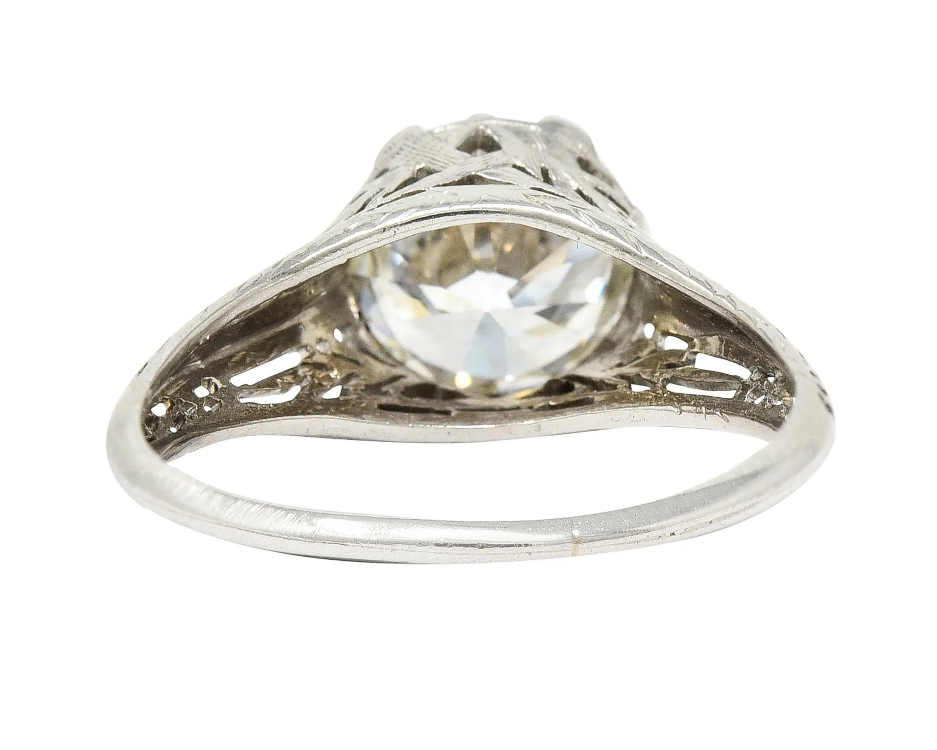 Edwardian 2.41 CTW Diamond Platinum Pinecone Antique Engagement Ring