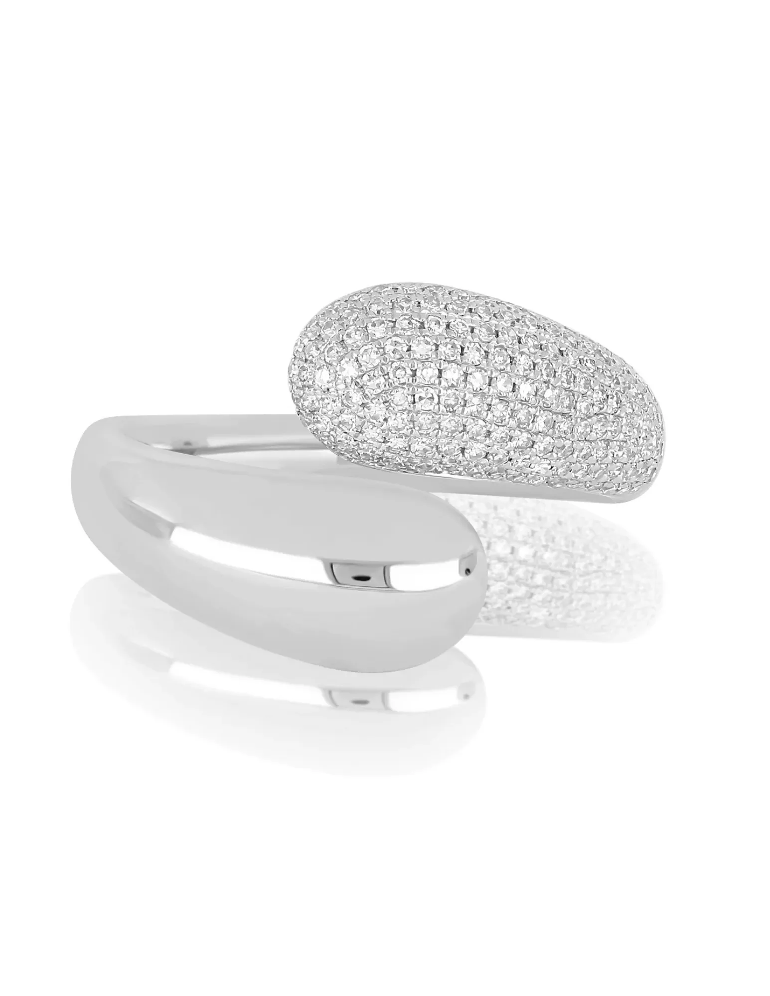 EF Collection Gold and Diamond Jumbo Double Dome Ring