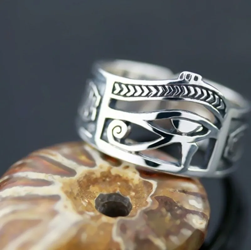 Egyptian Eye of Horus Ankh Cross Symbolic Rings Egypt Amulet Jewelry