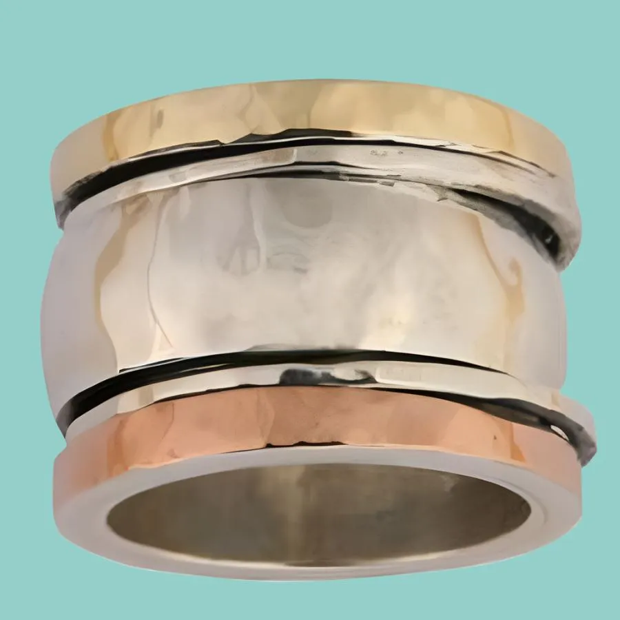 Elegant Spinner Ring Sterling silver gold Israeli Rings