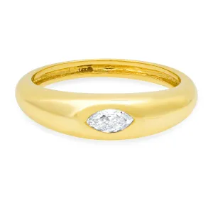 EMBEDDED MARQUISE DIAMOND RING, 14kt GOLD