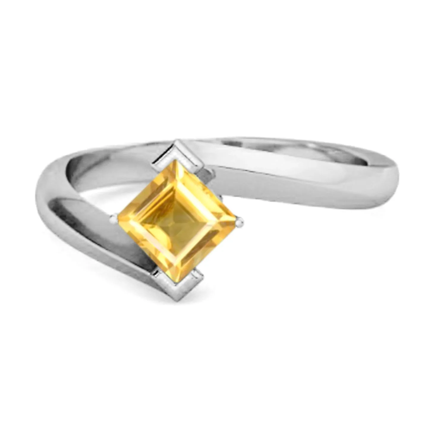 Embrace Ring 925 Sterling Silver 0.50 Ctw Citrine Women Ring