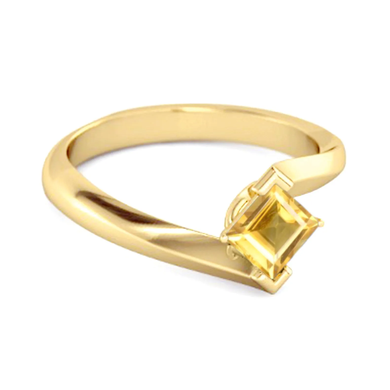 Embrace Ring 925 Sterling Silver 0.50 Ctw Citrine Women Ring