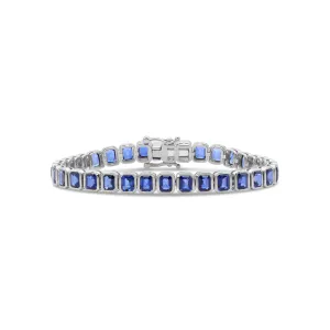 Emerald Cut Sapphire Tennis Bracelet