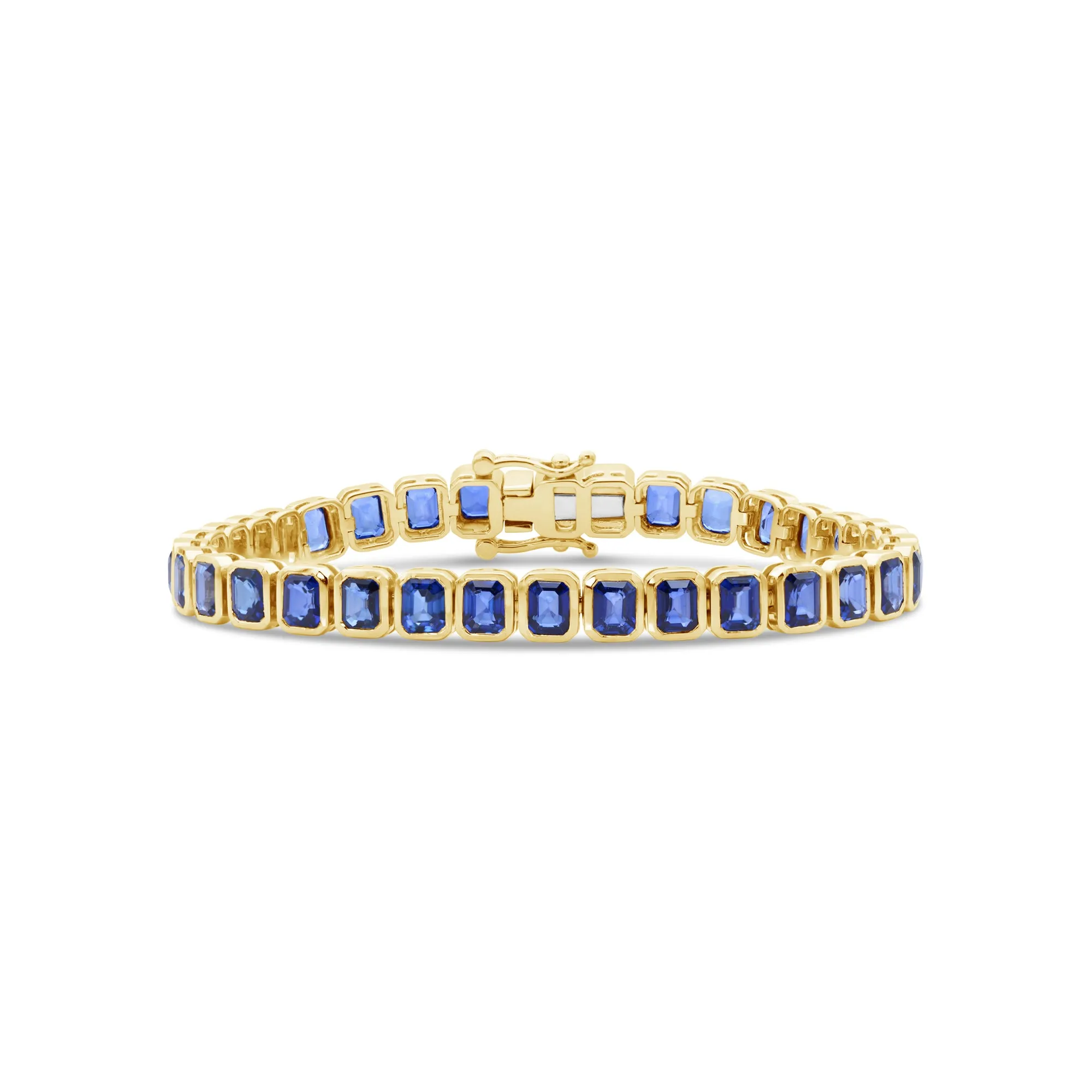Emerald Cut Sapphire Tennis Bracelet