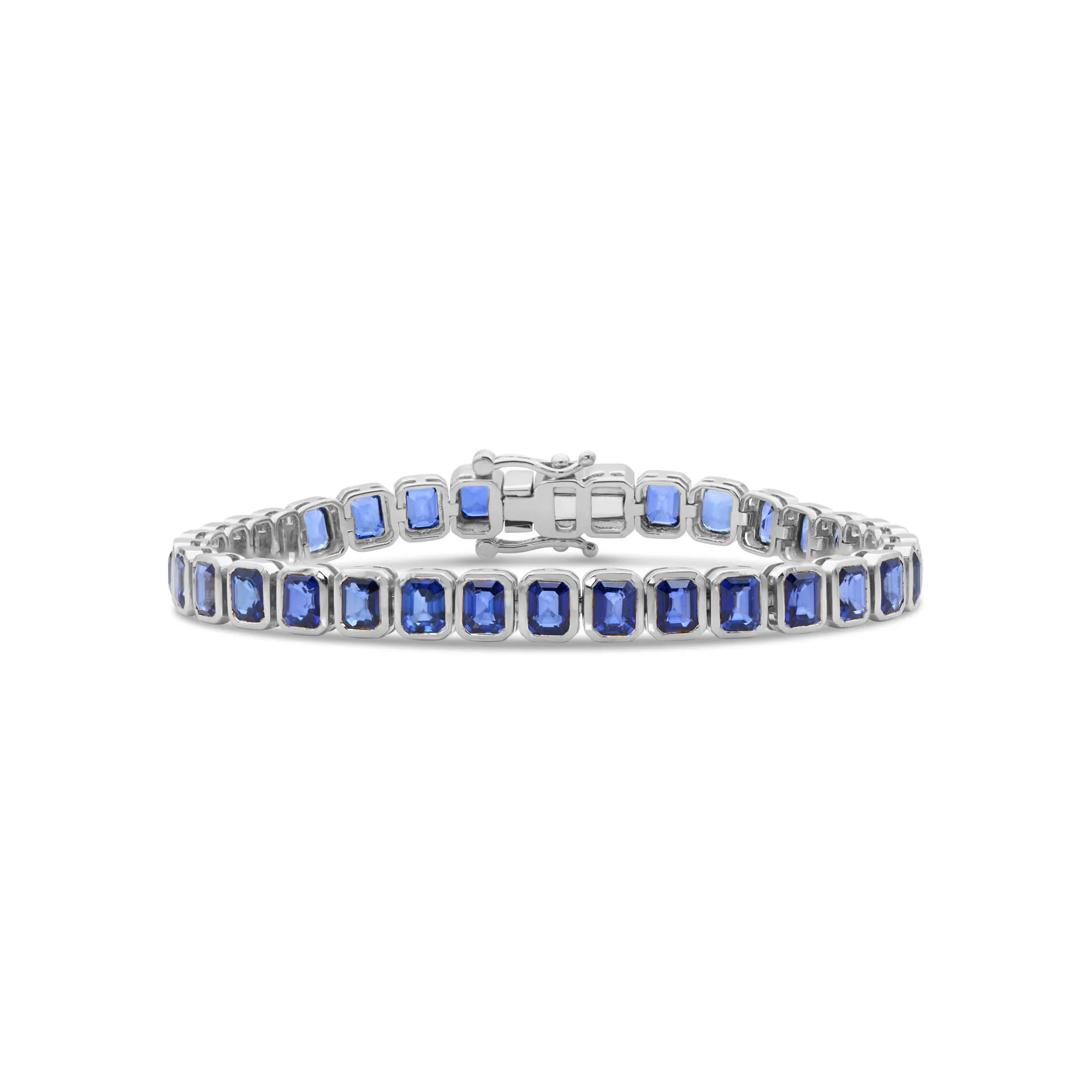 Emerald Cut Sapphire Tennis Bracelet