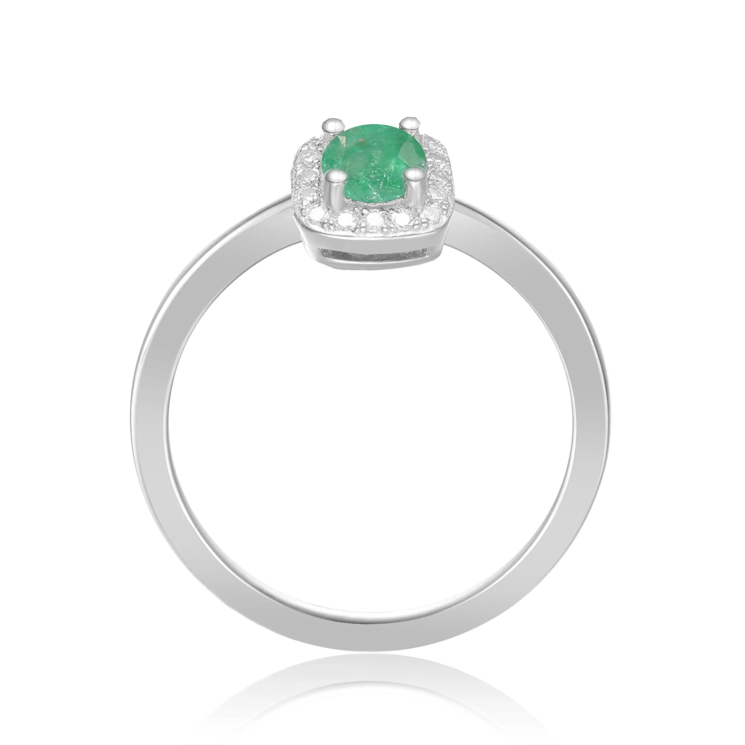 Emerald Halo Ring