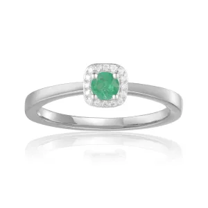Emerald Halo Ring
