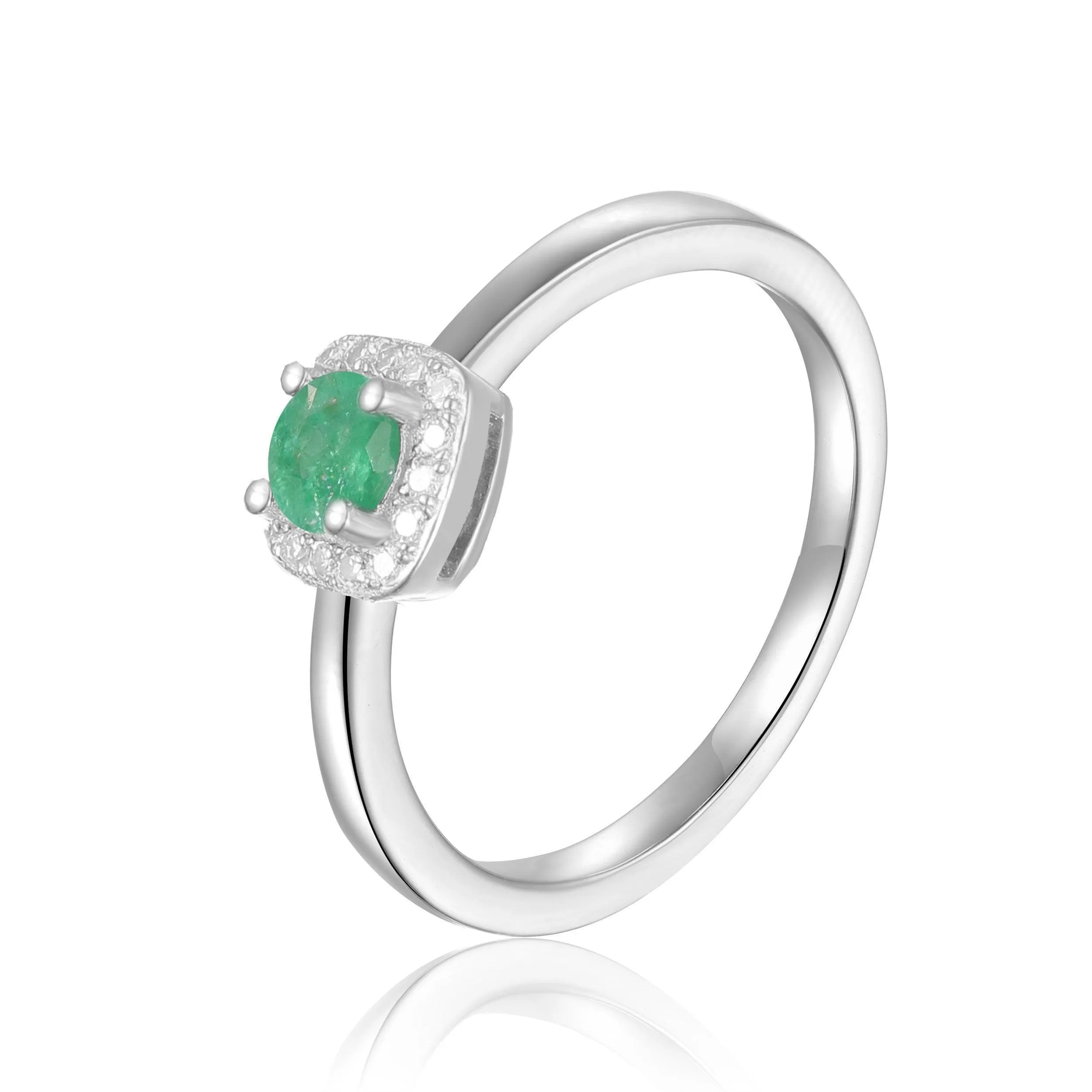 Emerald Halo Ring