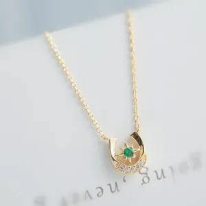 Emerald Horseshoe Necklace