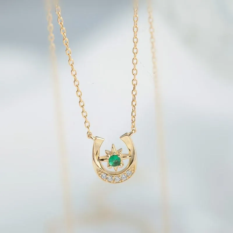 Emerald Horseshoe Necklace