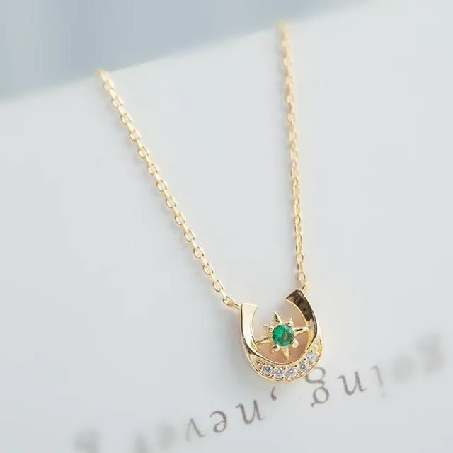 Emerald Horseshoe Necklace