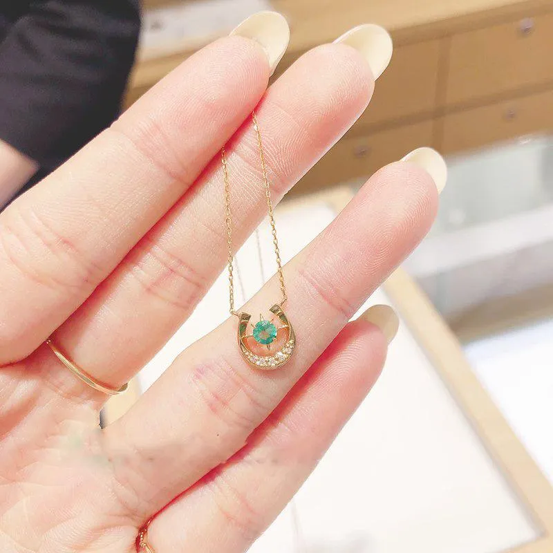 Emerald Horseshoe Necklace
