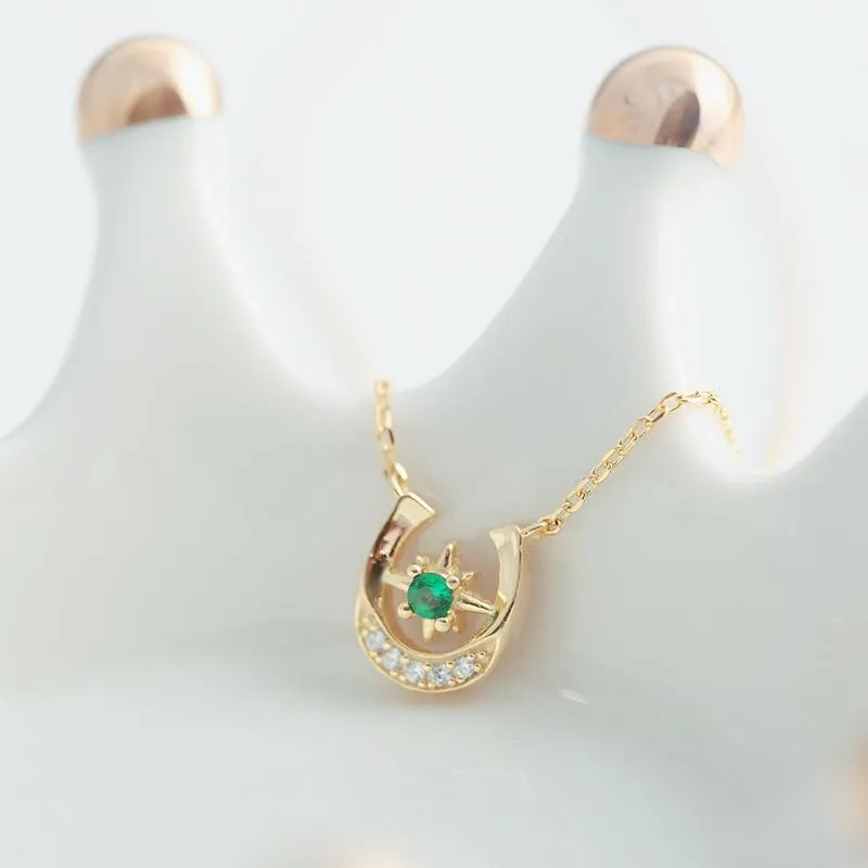 Emerald Horseshoe Necklace