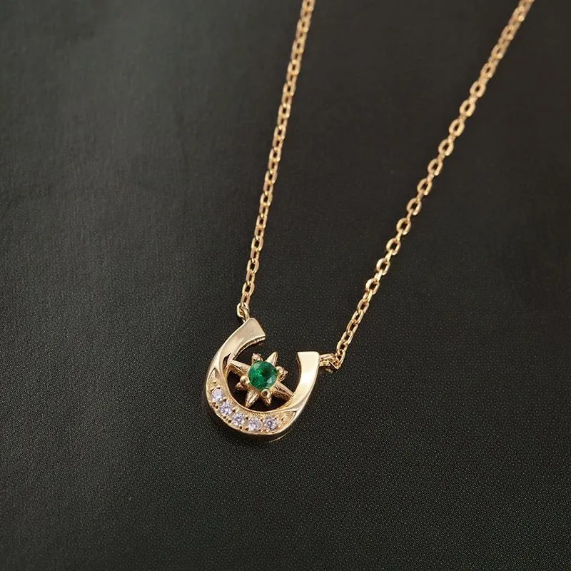 Emerald Horseshoe Necklace