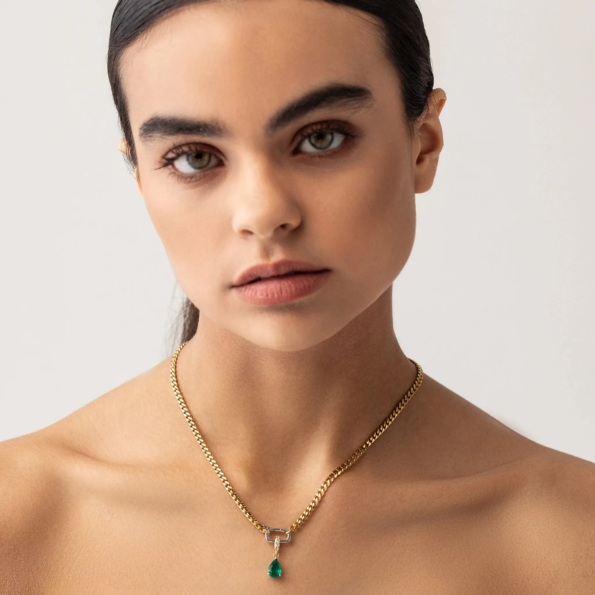 EMERALD TEARDROP CHARM