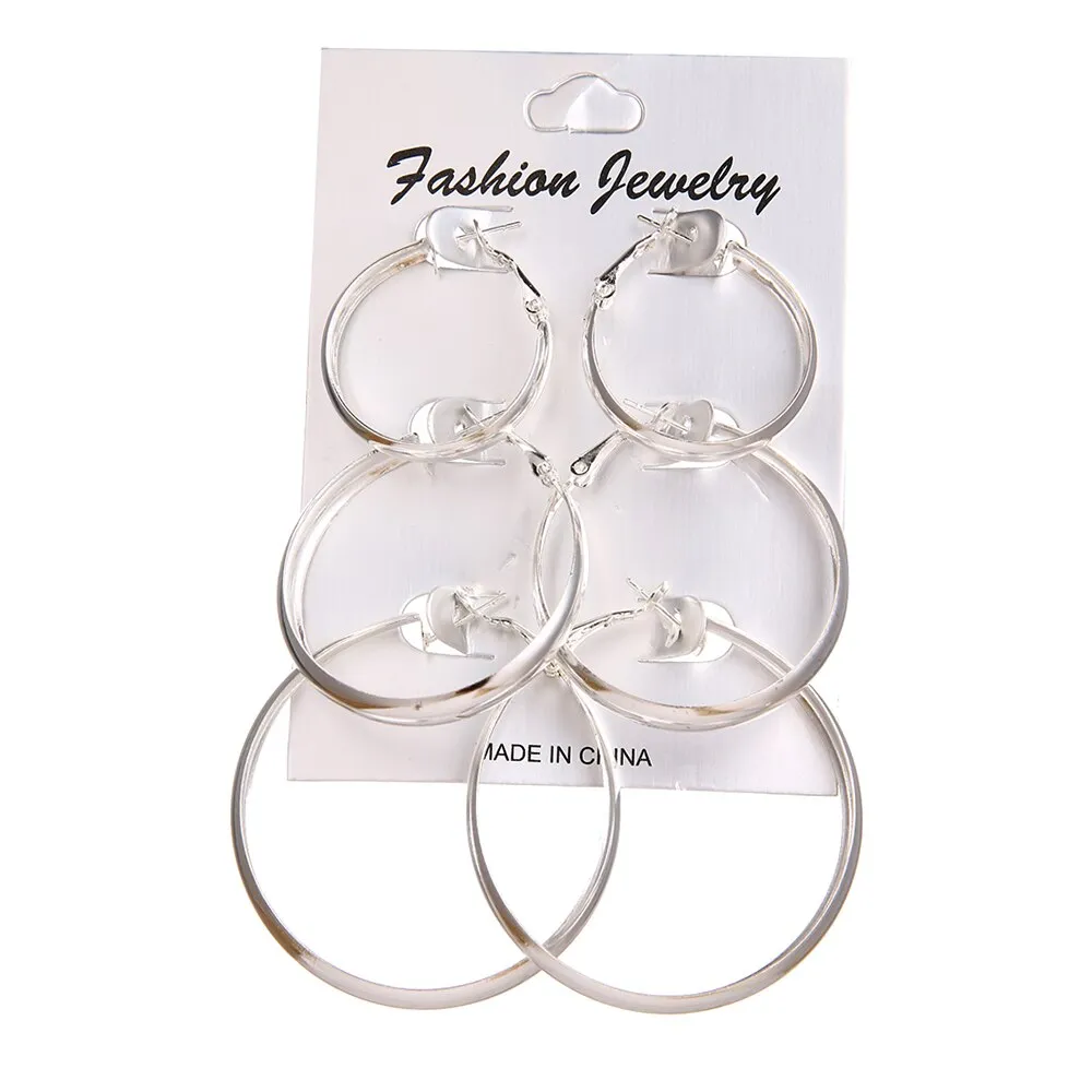 EN Pearl Hoop Earrings For Women Clip On Ear Rings Geometric Pendientes Round Circle Earring Set Brincos Korean Fashion Jewelry