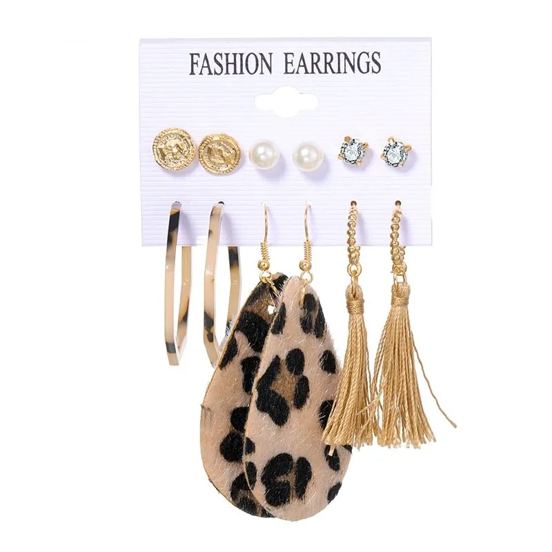 EN Pearl Hoop Earrings For Women Clip On Ear Rings Geometric Pendientes Round Circle Earring Set Brincos Korean Fashion Jewelry
