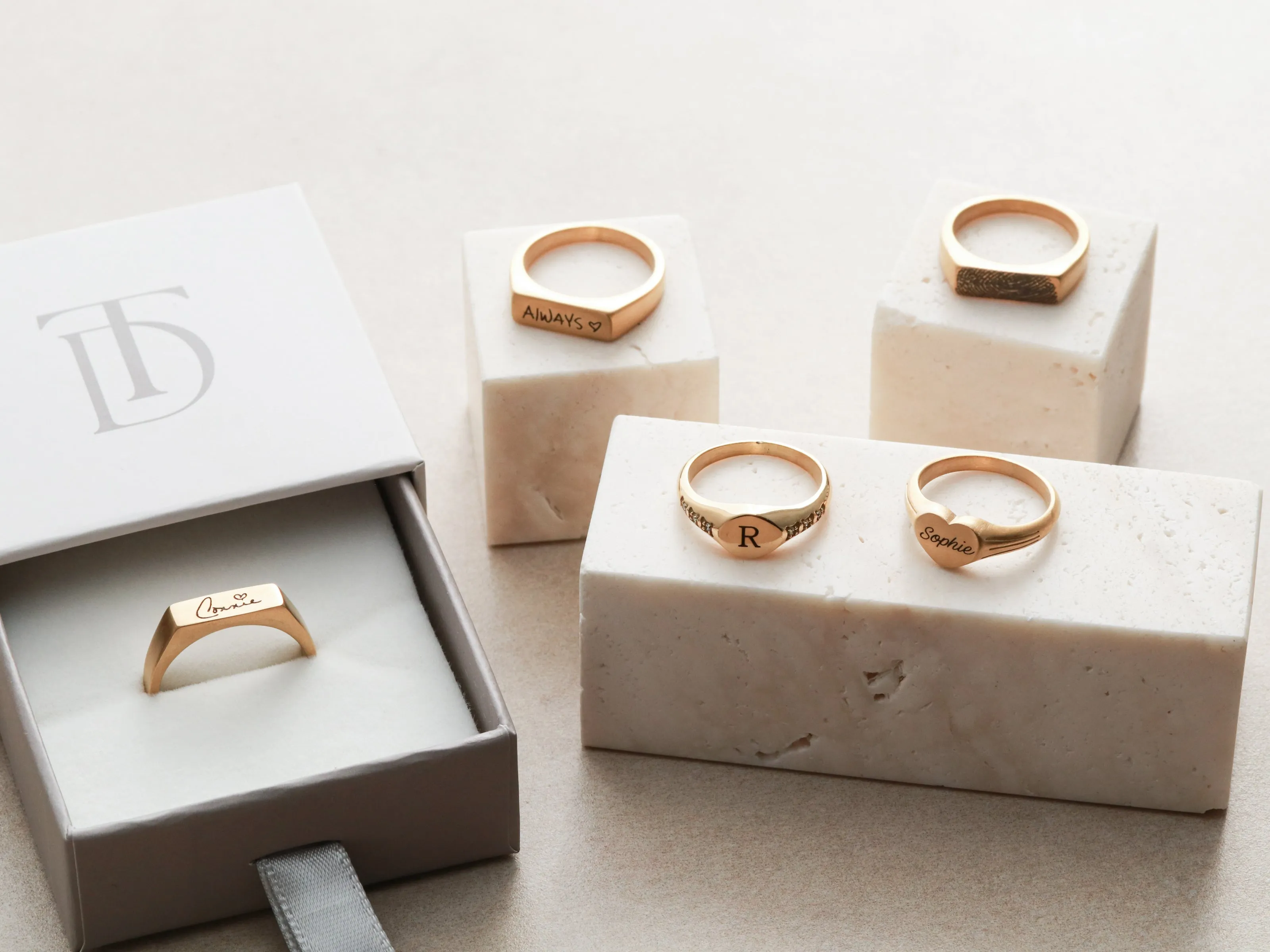 Engraved Signet Heart Ring