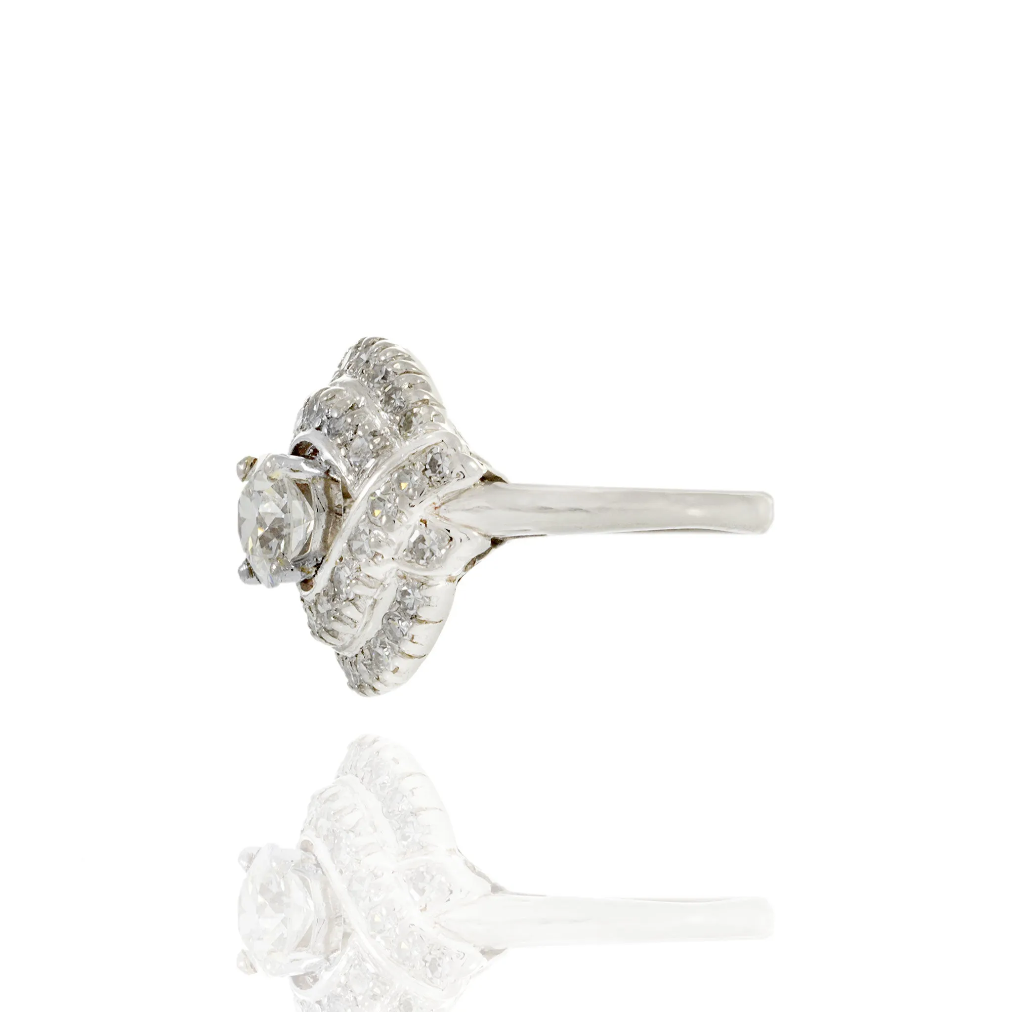 Estate Art Deco Platinum and Diamond Ring