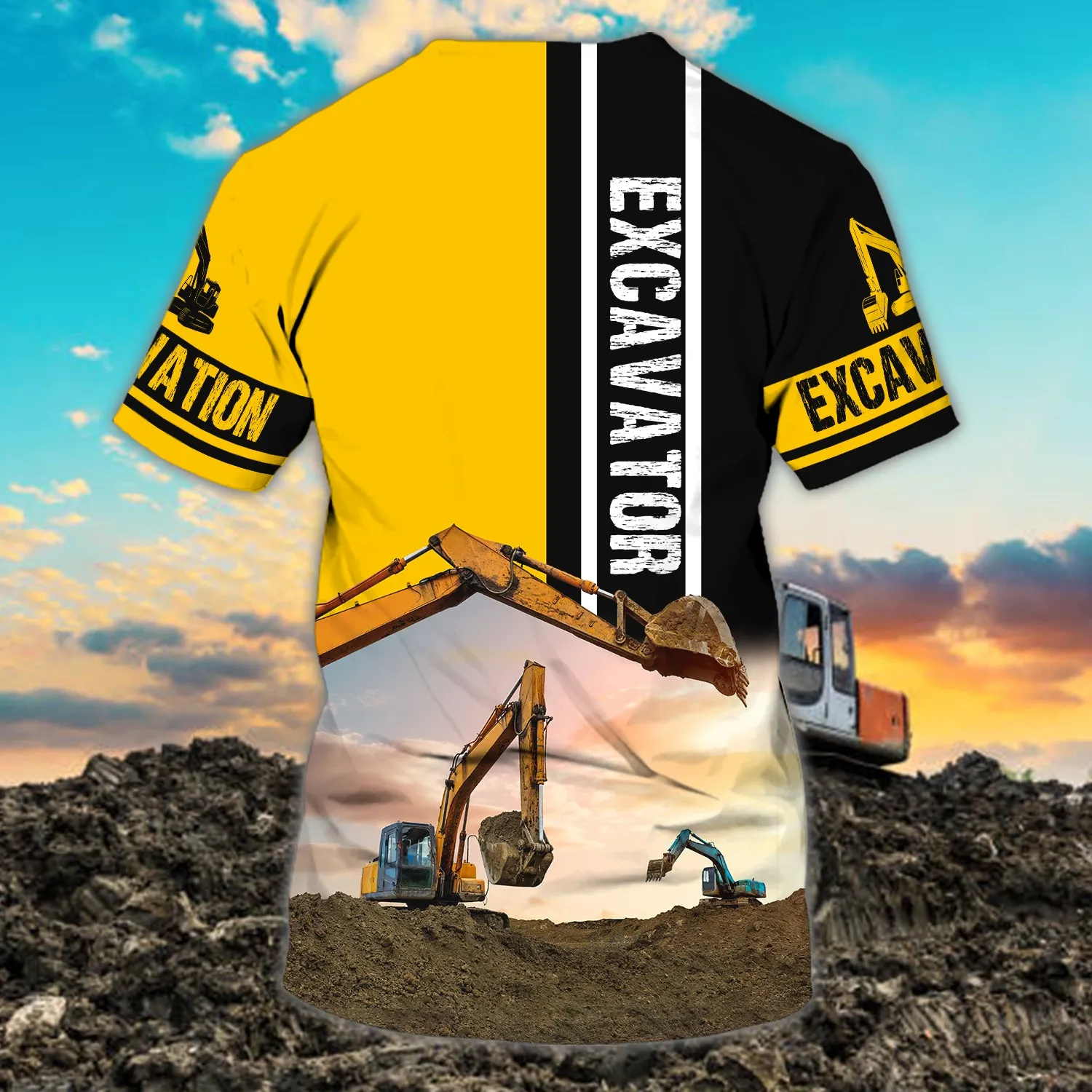 Excavator - Personalized Name 3D Tshirt