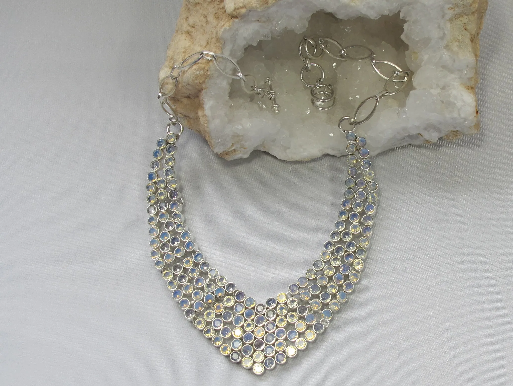 *Faceted Rainbow Fire Topaz Necklace
