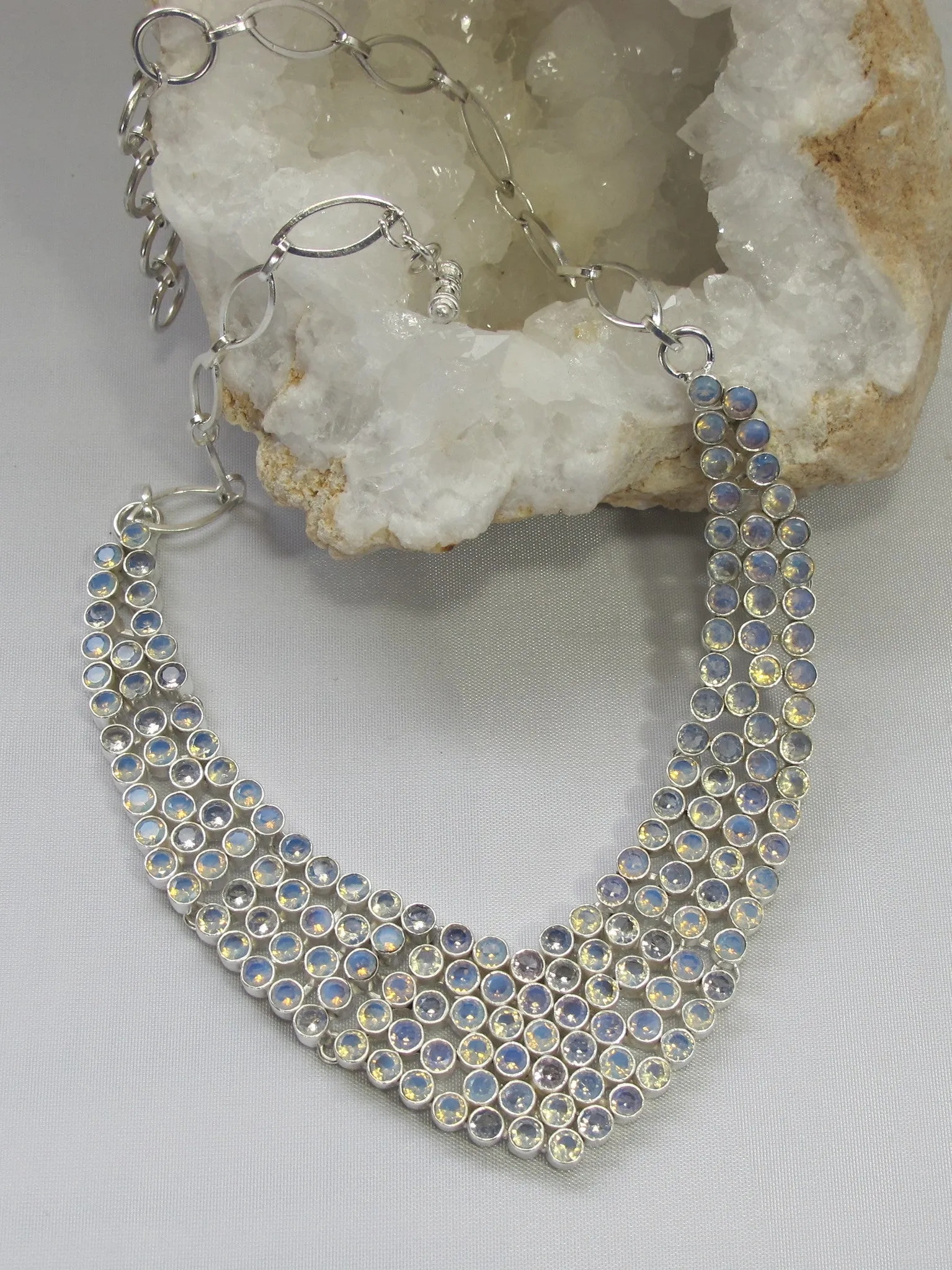 *Faceted Rainbow Fire Topaz Necklace