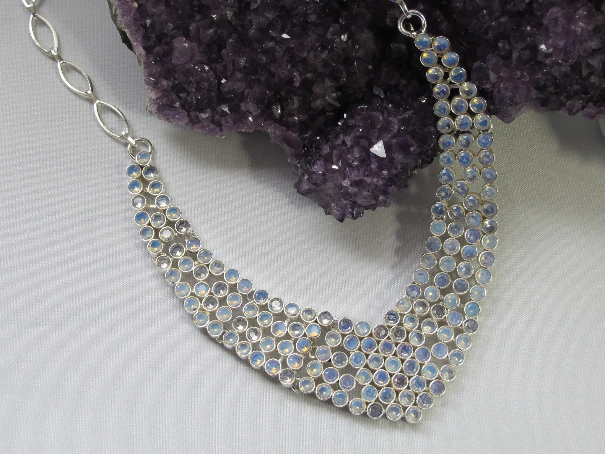 *Faceted Rainbow Fire Topaz Necklace