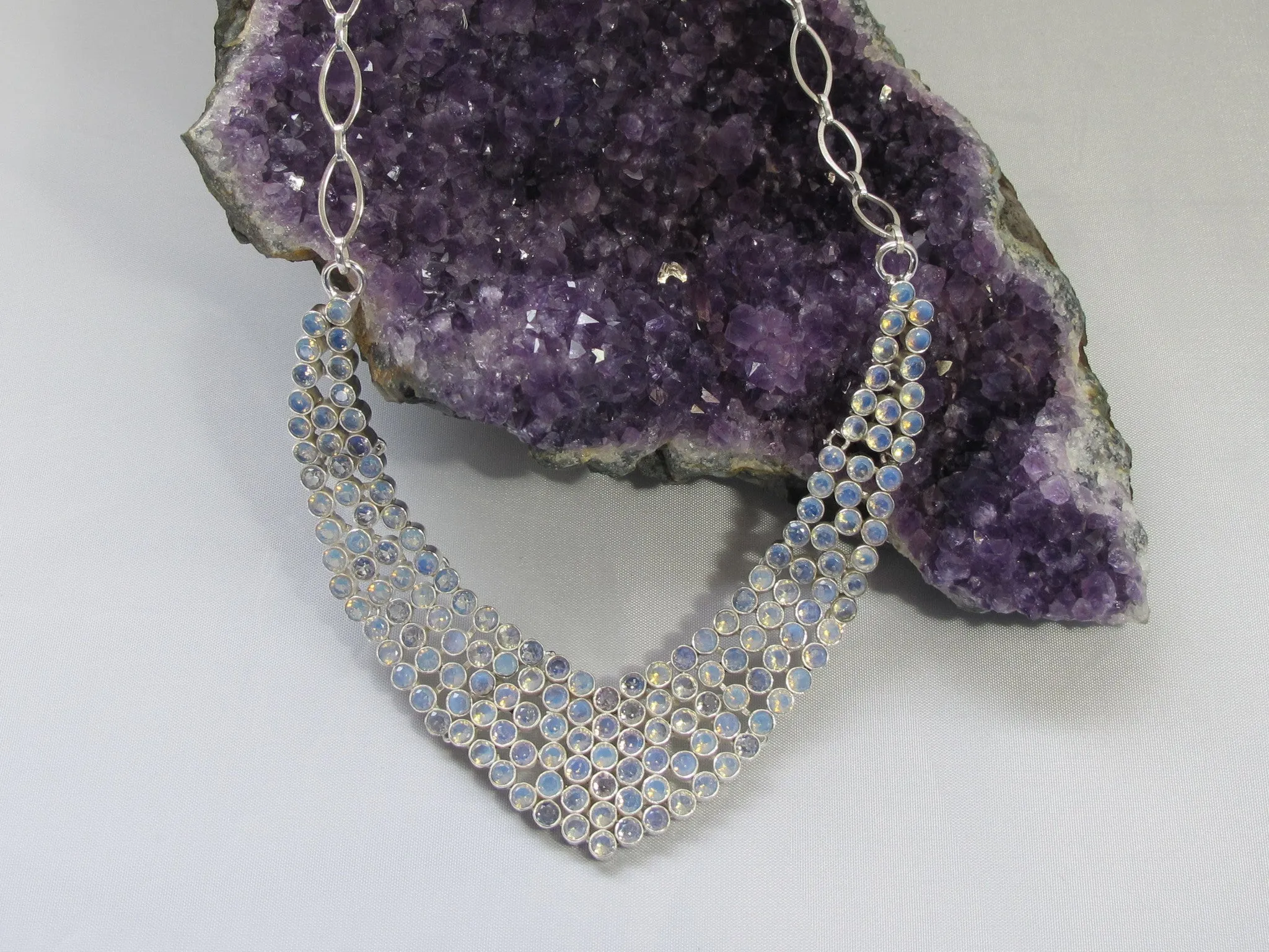 *Faceted Rainbow Fire Topaz Necklace