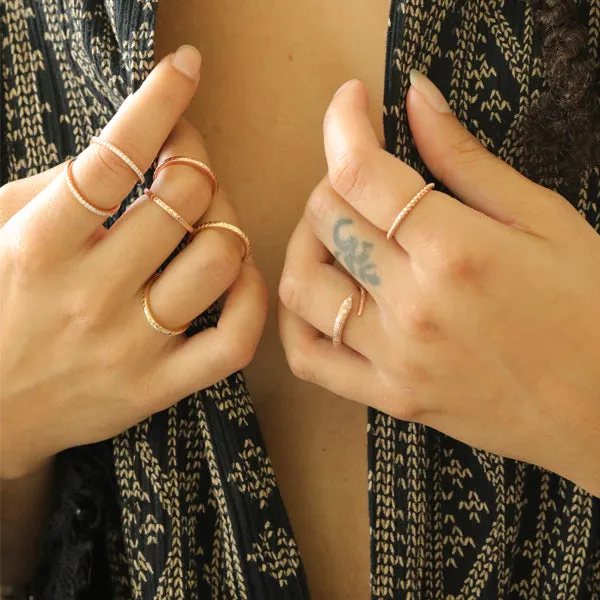 Fallen Serpent Ring- 14K Rose Gold