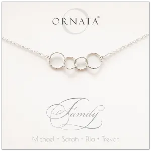 “Family of Four” Sterling Silver Necklace | Two Adults & Two Children