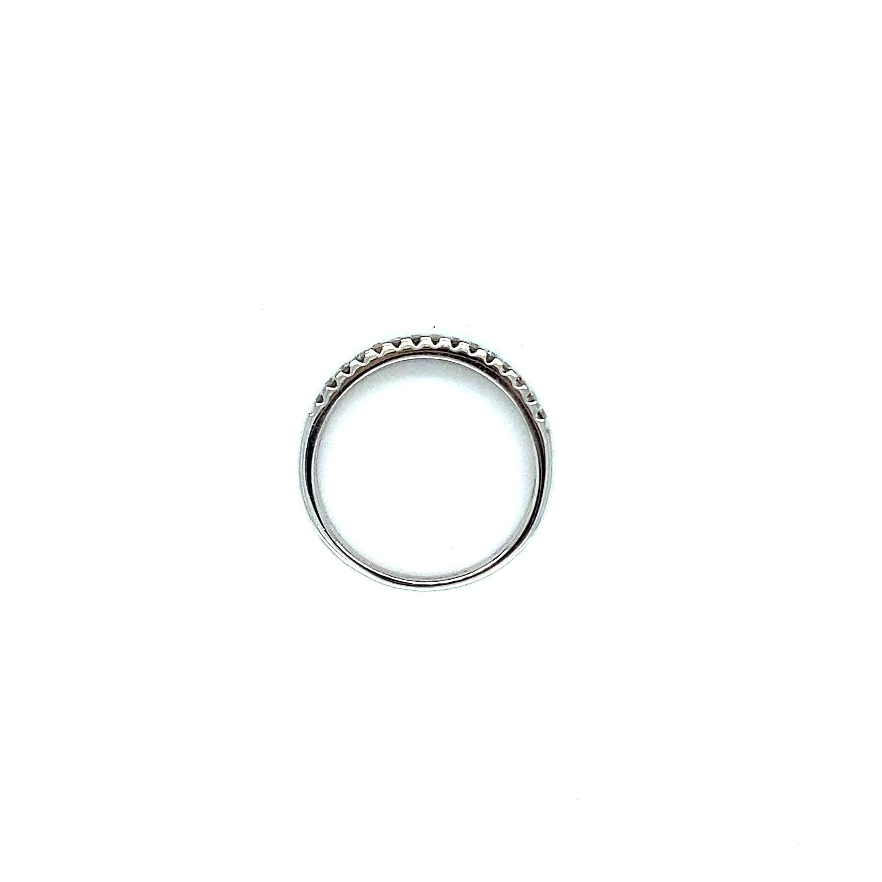 Fantastic Vintage 14K White Gold Two Row Pave Diamond Wedding Band.
