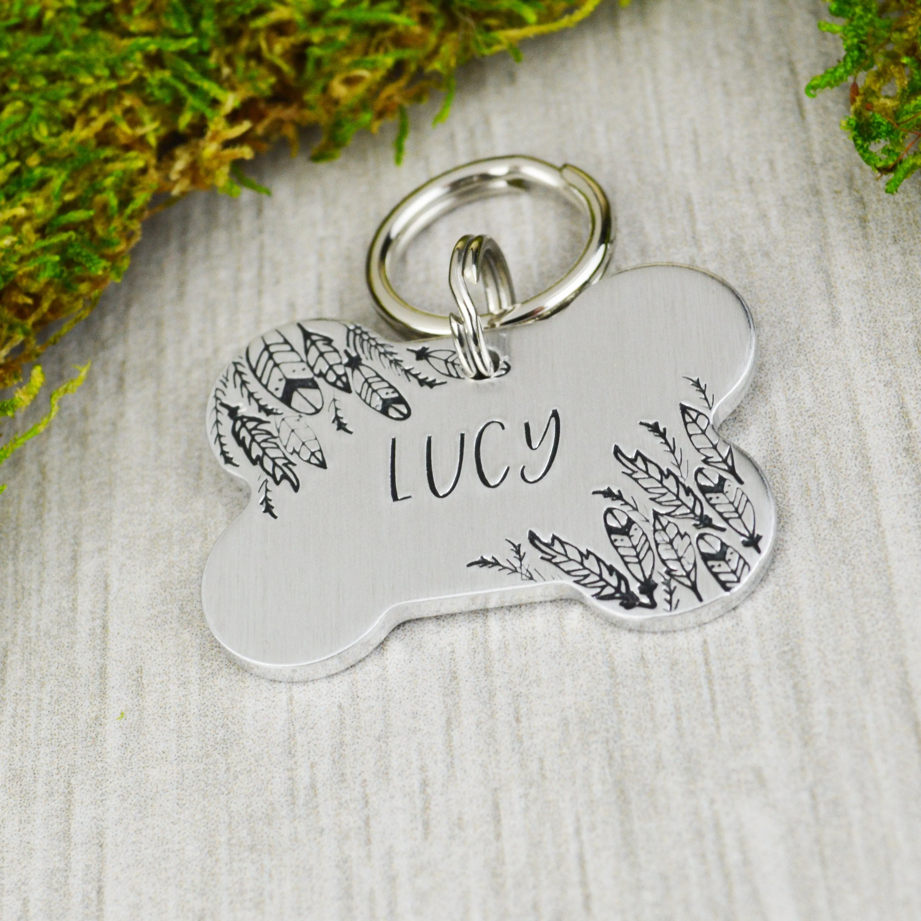 Feathers Pet ID Tag