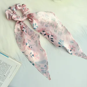 Ferosh Pink Cute Floral Scarf Scrunchie