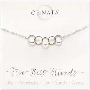 Five Best Friends PERSONALIZED Sterling Silver Necklace by Ornata