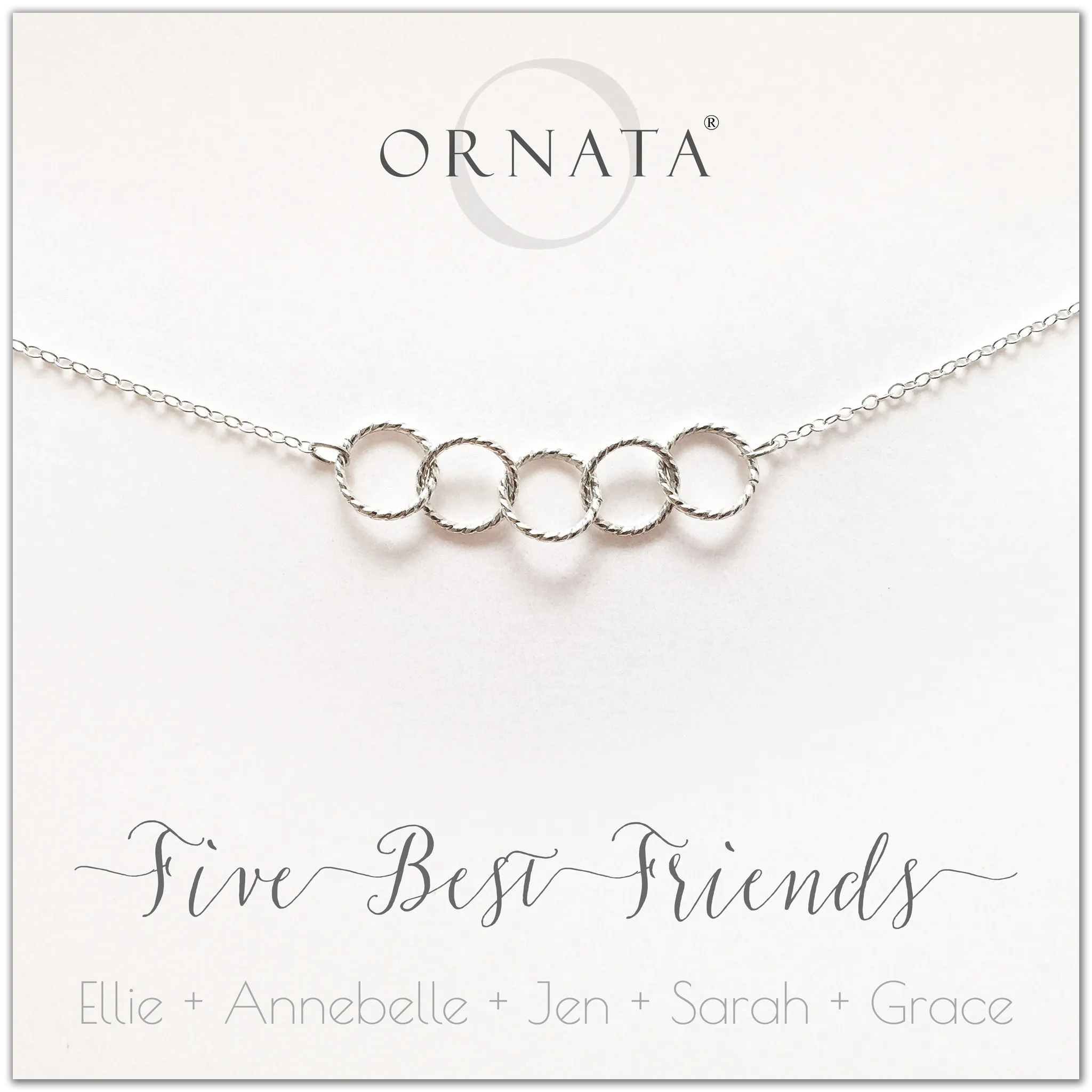 Five Best Friends PERSONALIZED Sterling Silver Necklace by Ornata