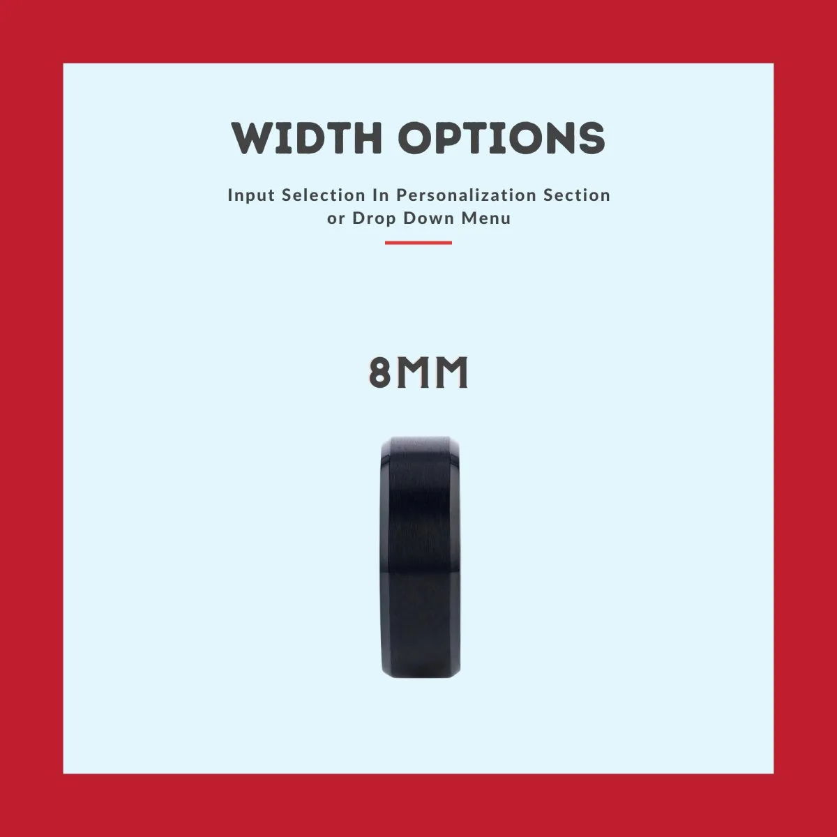 FLAME | Blue and Red Wood, Black Tungsten Ring, Brushed, Beveled