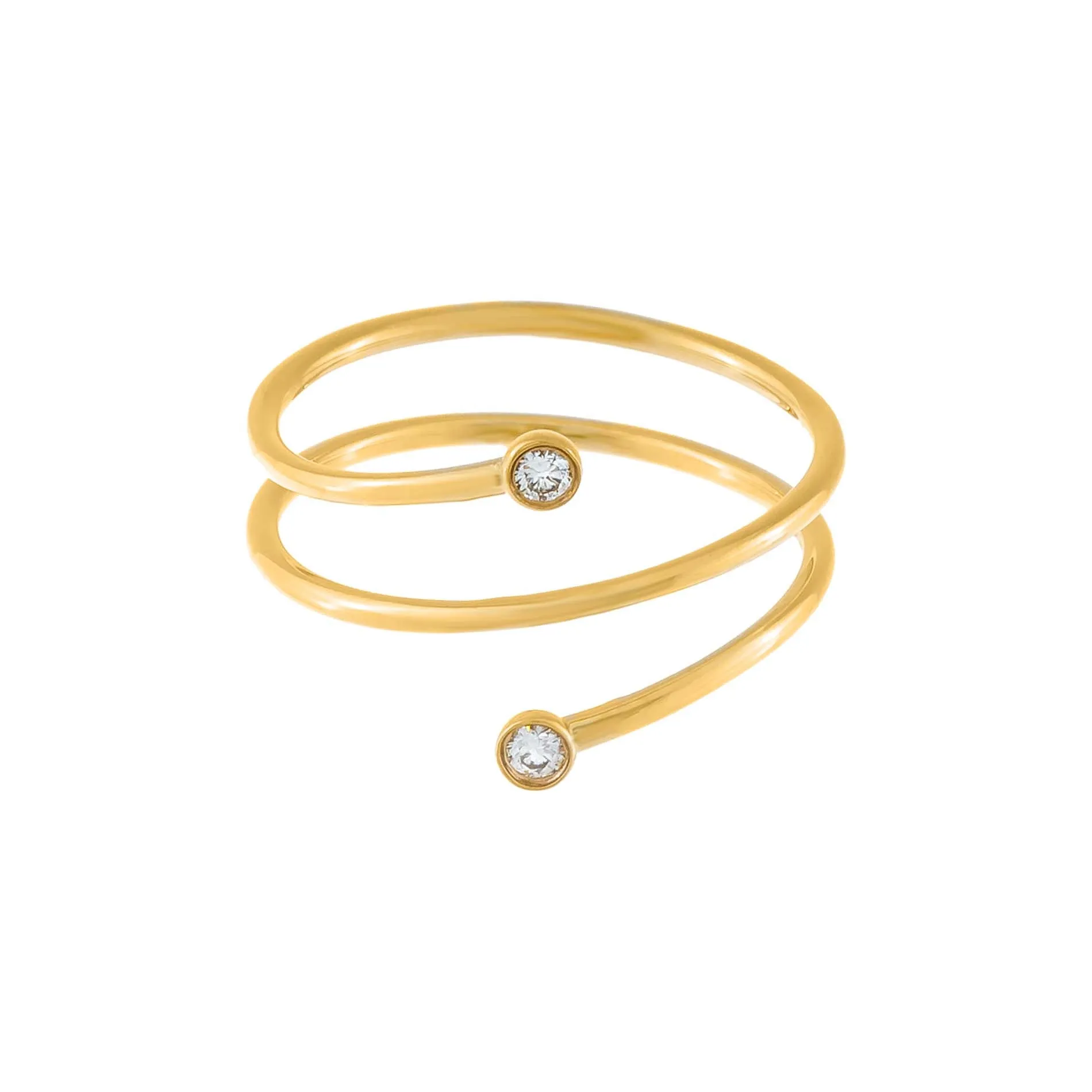 Floating Diamond Wrap Ring 14K