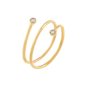 Floating Diamond Wrap Ring 14K