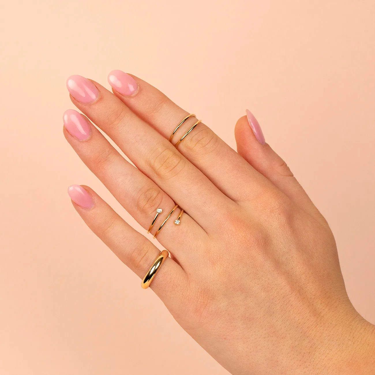 Floating Diamond Wrap Ring 14K