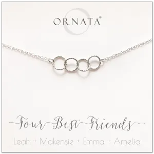 Four Best Friends PERSONALIZED Sterling Silver Necklace by Ornata