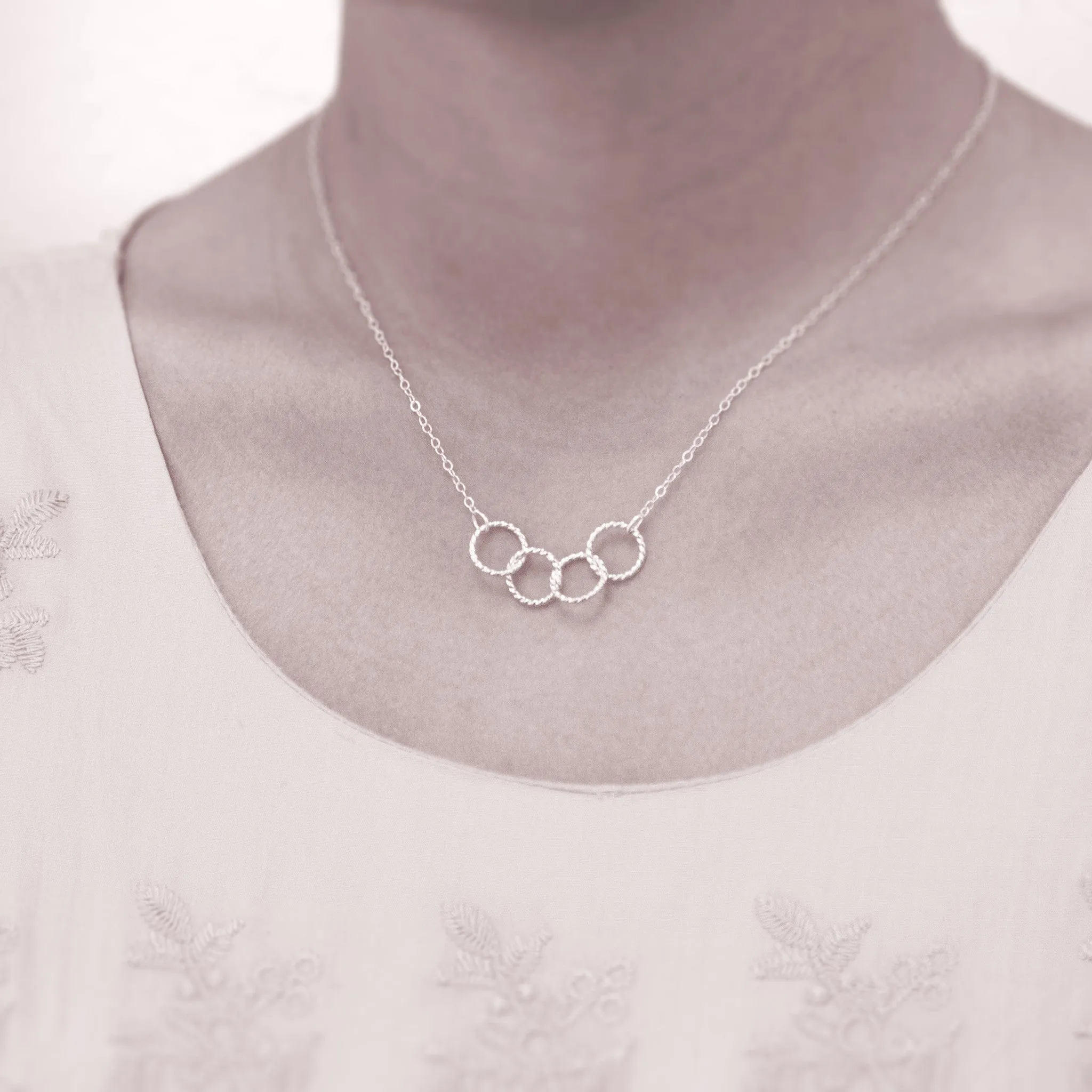 Four Best Friends PERSONALIZED Sterling Silver Necklace by Ornata
