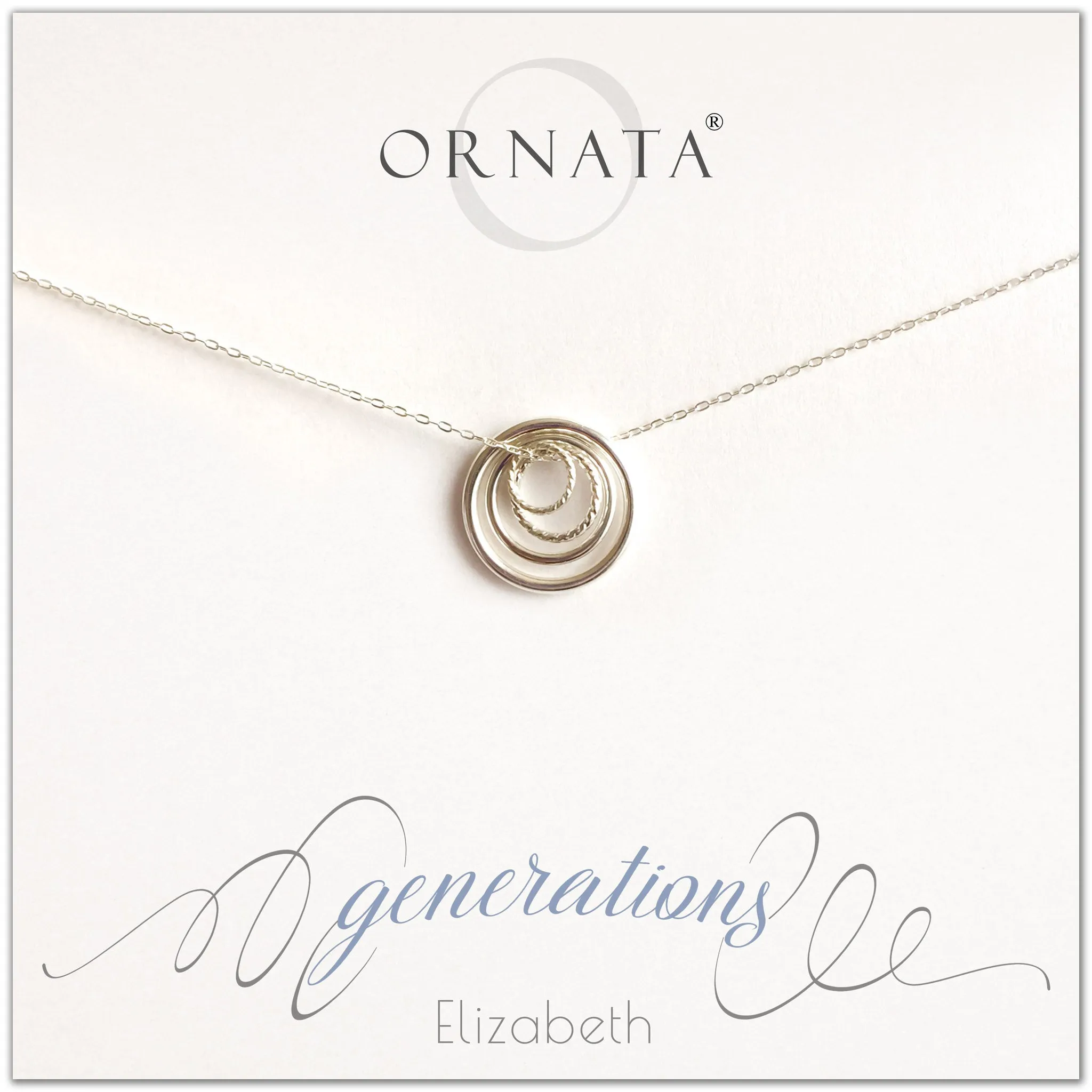 Four Generations PERSONALIZED Sterling Silver Necklace by Ornata