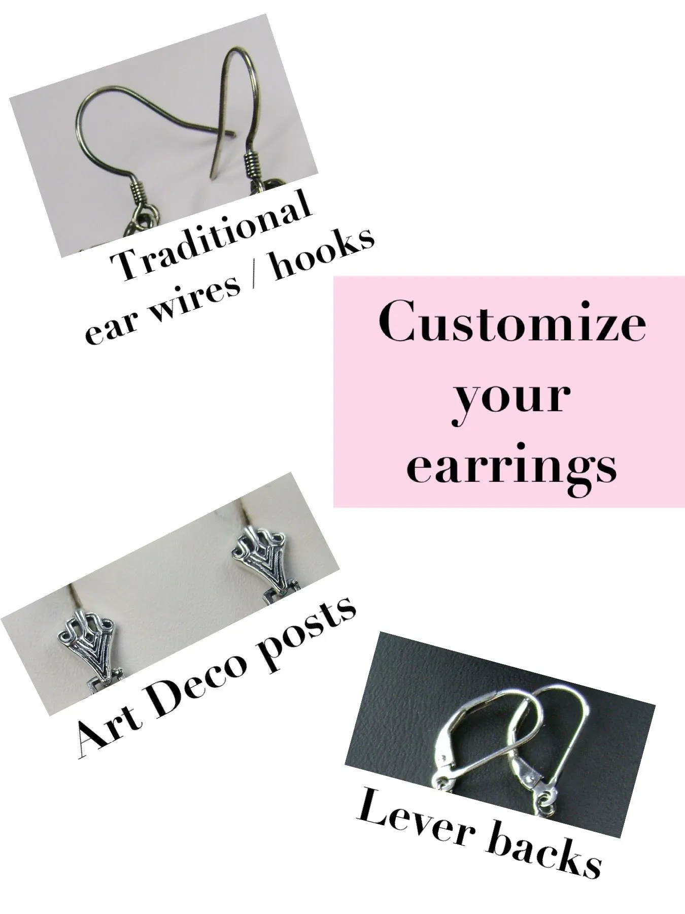 Frosted Camphor Glass Earrings, Stained Glass Art Deco 1930's Revival Jewelry #E203