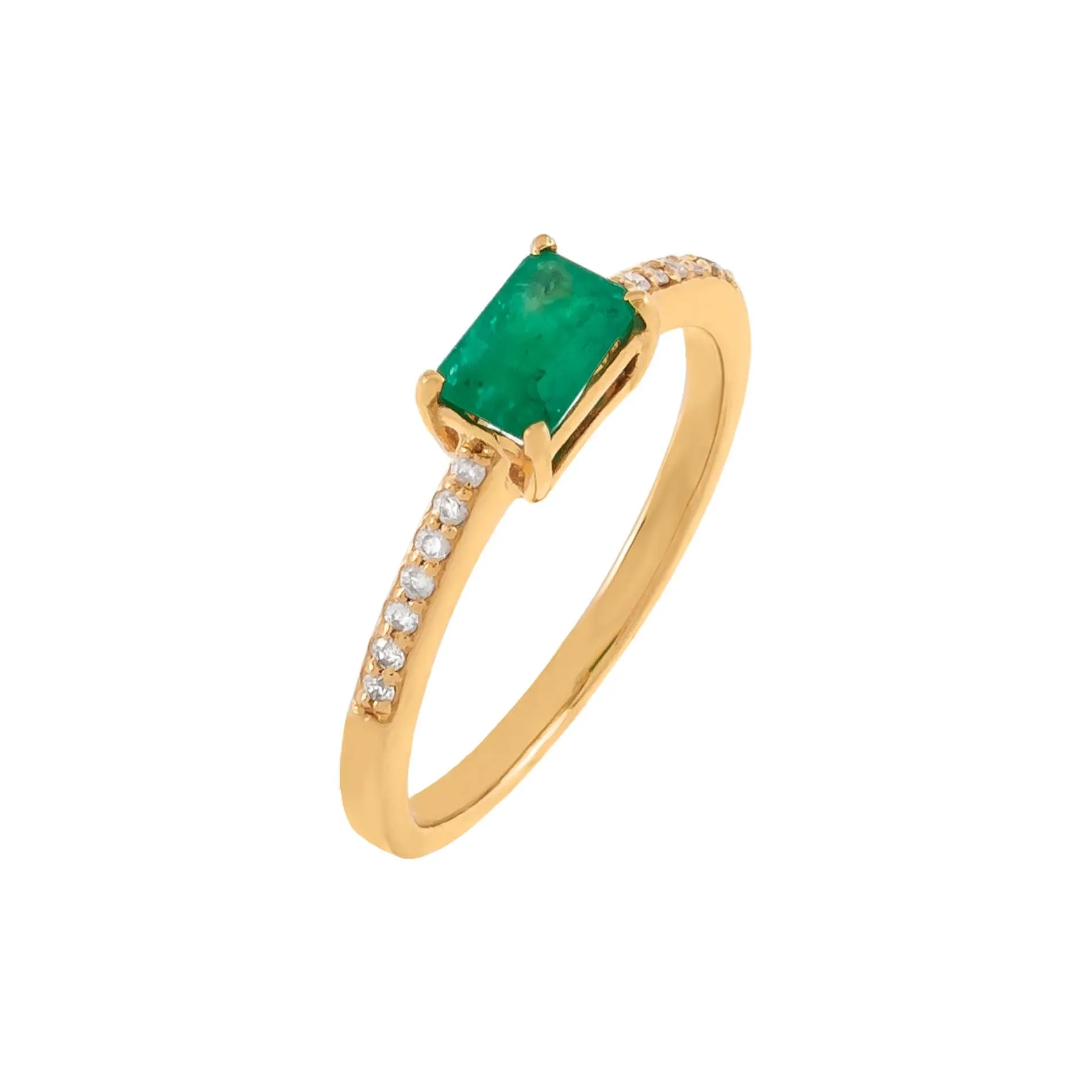 Gemstone Baguette Ring 14K