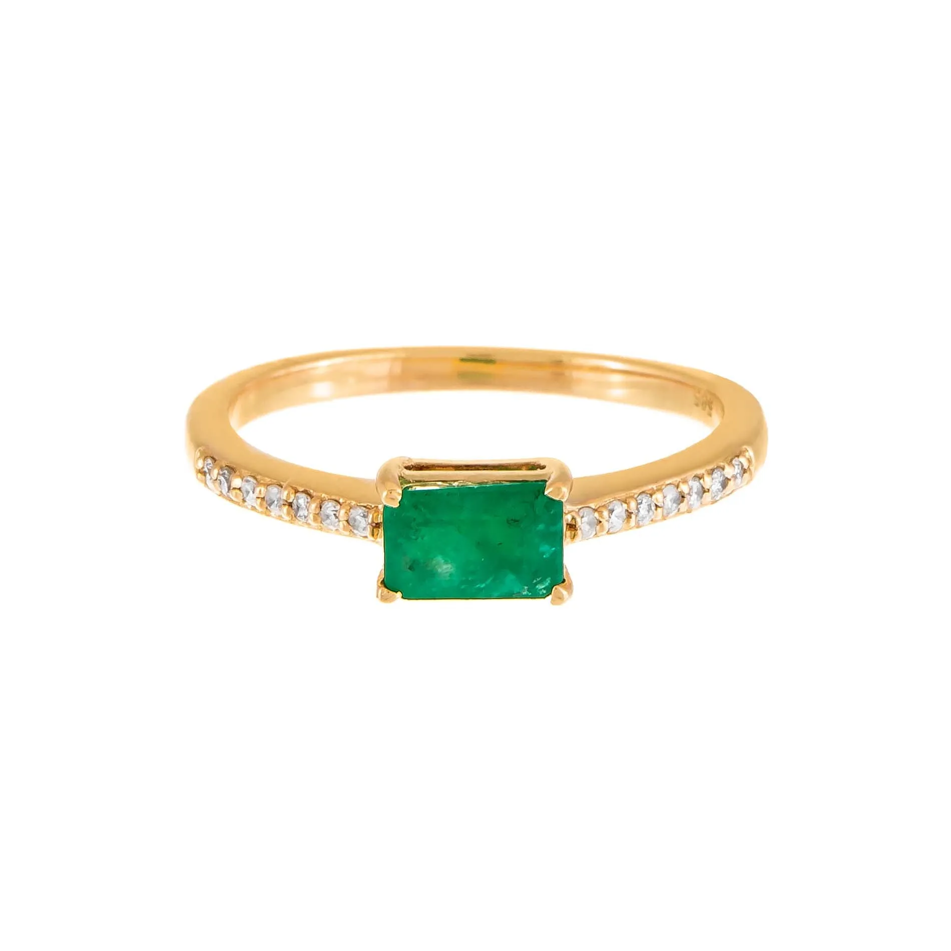 Gemstone Baguette Ring 14K