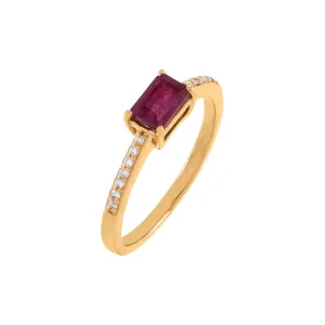 Gemstone Baguette Ring 14K